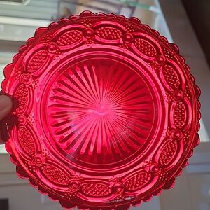 Avon Vintage 1876 Cape Cod Ruby Red desert plates. Nice for Christmas!